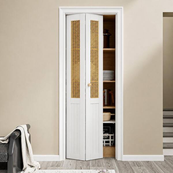 EH PUERTA 24 in. x 80 in. Imitated Rattan Weaving Paneled and