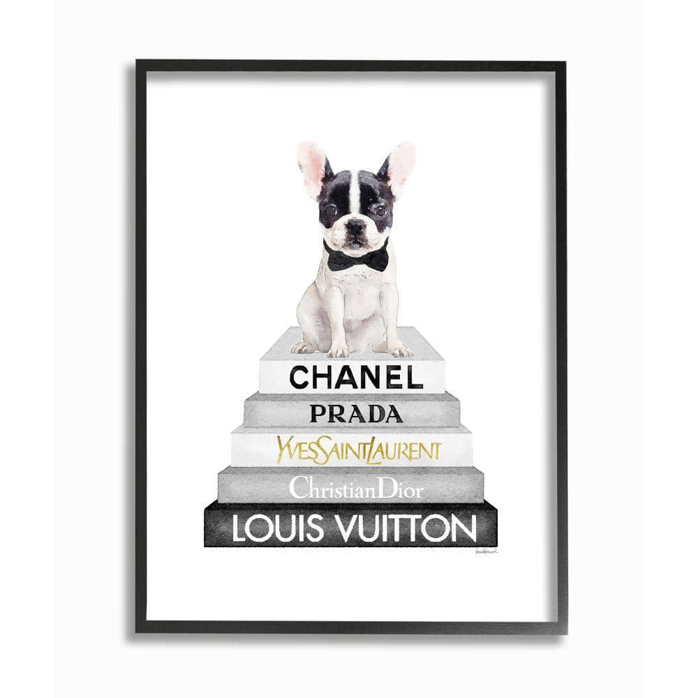 Stupell Industries Cute French Bulldog Puppy Sitting on Glam Bookstack by  Amanda Greenwood Framed Animal Wall Art Print 11 in. x 14 in.  ab-578_gff_11x14 - The Home Depot