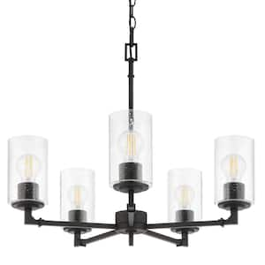 Home Decorators Collection Helenwood 5-Light Matte Black