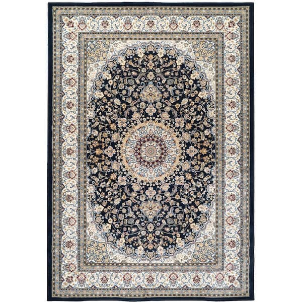 Nicholson Blue/Ivory 4 ft. x 6 ft. Indoor Area Rug