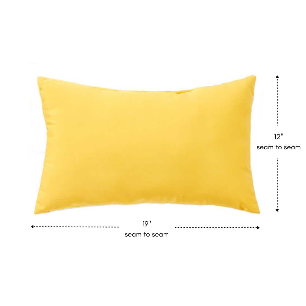 Sunbeam Yellow Rectangular Outdoor Throw Pillow Set, Fade and Water Resistant