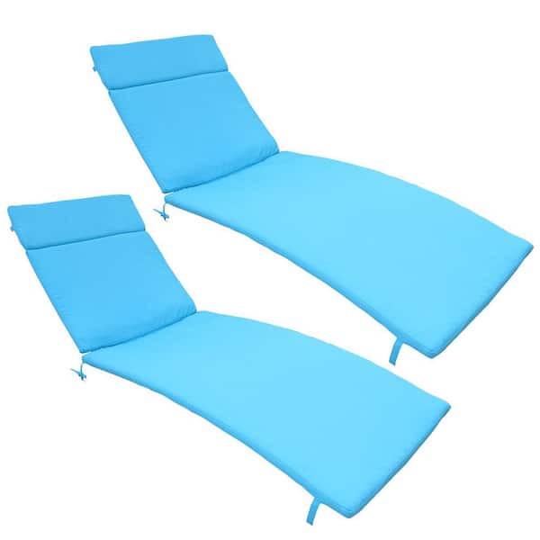 27. 5 W x 1. 50H, 2-Pack Blue Outdoor Patio Lounge Chair Cushions for Backyard, Patio or Yard (Chair Not Included)