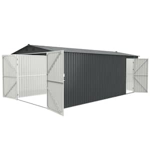 10 ft. W x 20 ft. D Outdoor Storage Shed Metal Garden Shed Backyard Tool House with 2-Doors and 4 Vents (200 sq. ft.)