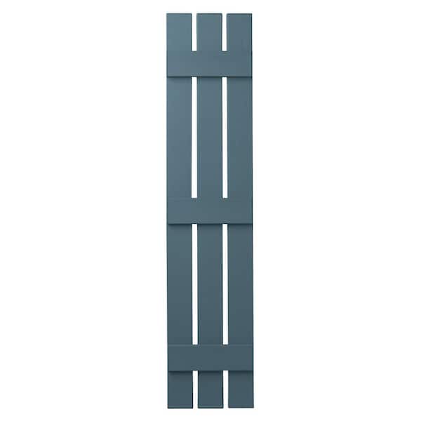 Ply Gem 13 in. x 55 in. Polypropylene 3-Board Open Board and Batten Shutters Pair in Coastal Blue