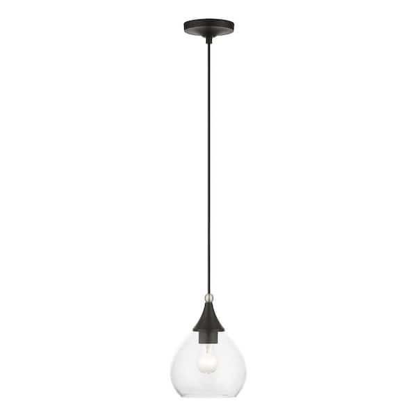 AVIANCE LIGHTING Parkhurst 1-Light Black Island Mini Pendant with Clear Glass