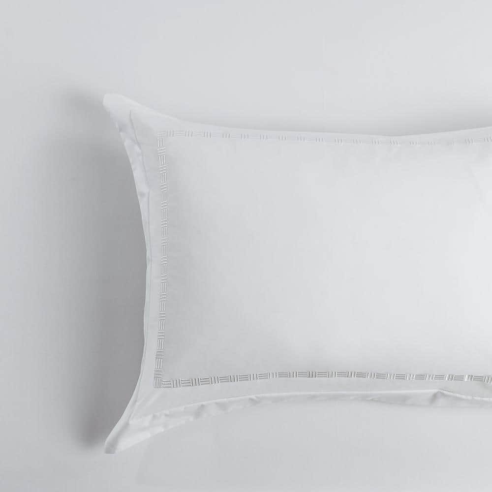 Hotel Grand Luxe Twin White Tencel-Cotton Blend Duvet Cover Set