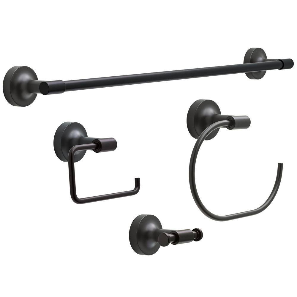 Matte Black 24" Wall Mounted Towel Bar