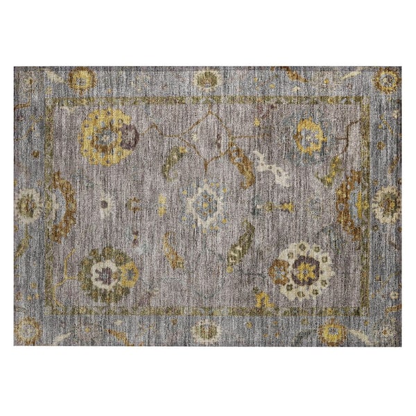 Chantille Machine Washable Indoor/Outdoor Abstract ACN2229 Pewter 1 ft. 8 in. x 2 ft. 6 in. Accent Rug