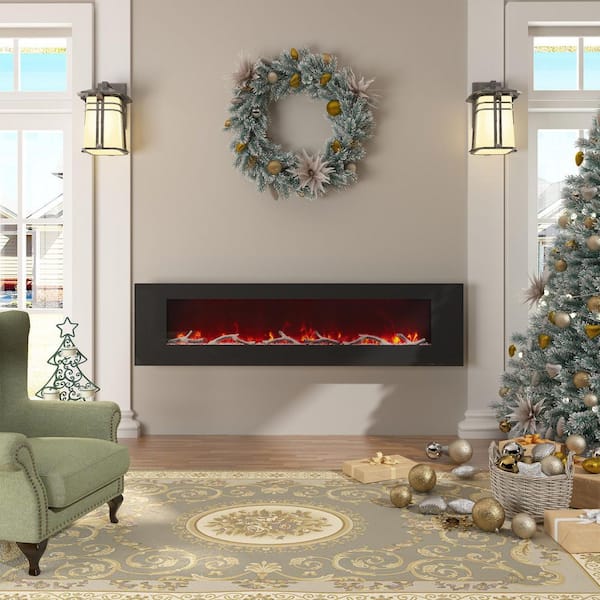 Mondawe 72 in. 5120 BTU Wall-Mounted Electric Fireplace Insert