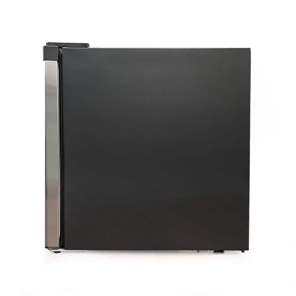 Compact Black and Stainless Steel Mini Fridge with Freezer