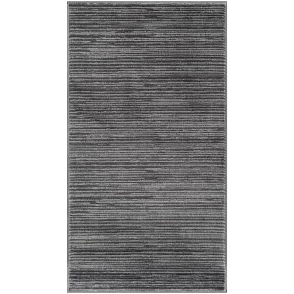 SAFAVIEH Vision Gray 2 ft. x 4 ft. Solid Marle Area Rug