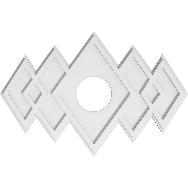 Ekena Millwork 32 in. W x 21-3/8 in. H x 6 in. ID x 1 in. P Zoe Architectural Grade PVC Contemporary Ceiling Medallion