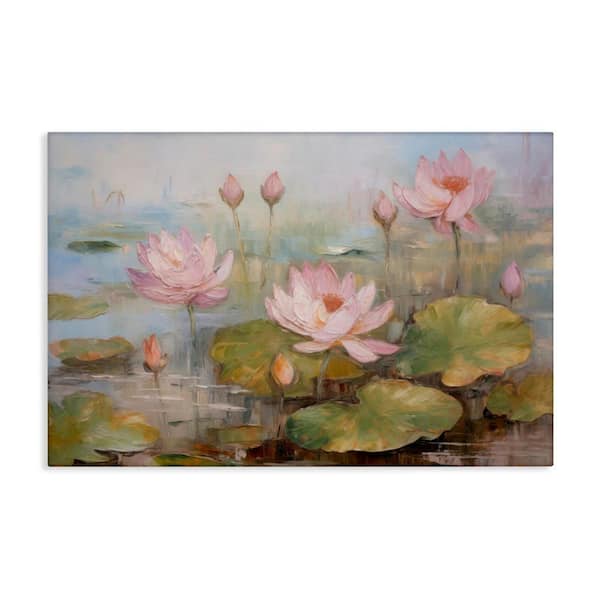 Stupell Industries Water Lilies in Spring by LSR Design Studio Unframed Nature Graphic Art Print 16 in. x 24 in.