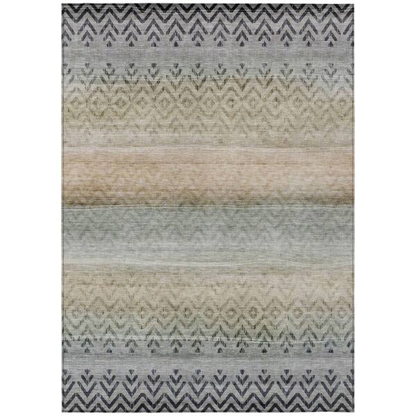 Addison Rugs Chantille Machine Washable Indoor/Outdoor Abstract ACN2042 Gray 5 ft. x 7 ft. 6 in. Area Rug