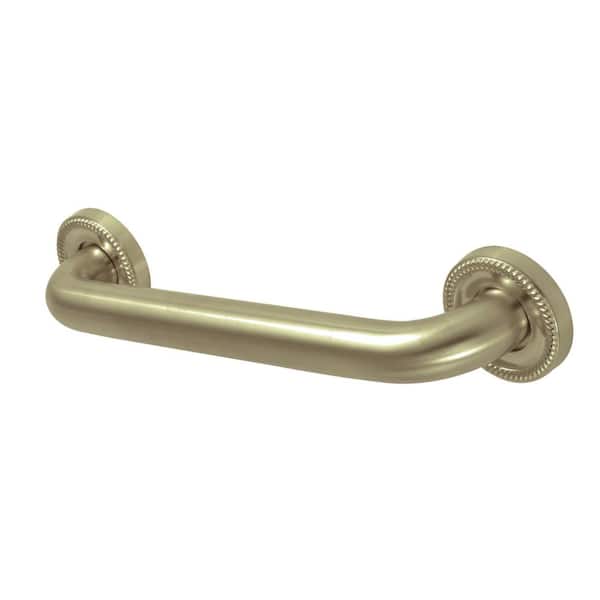 Kingston Brass Camelon 12 in. x 1-1/4 in. Grab Bar in Brushed Brass