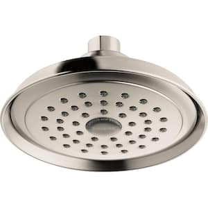 Joleena 1-Spray Patterns 1.75 GPM 6 in. Wall Mount Fixed Shower Head in Brushed Nickel