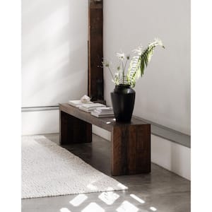 Yuri Light Brown Dining Bench Backless with FSC Certified Pine Wood 71 in.