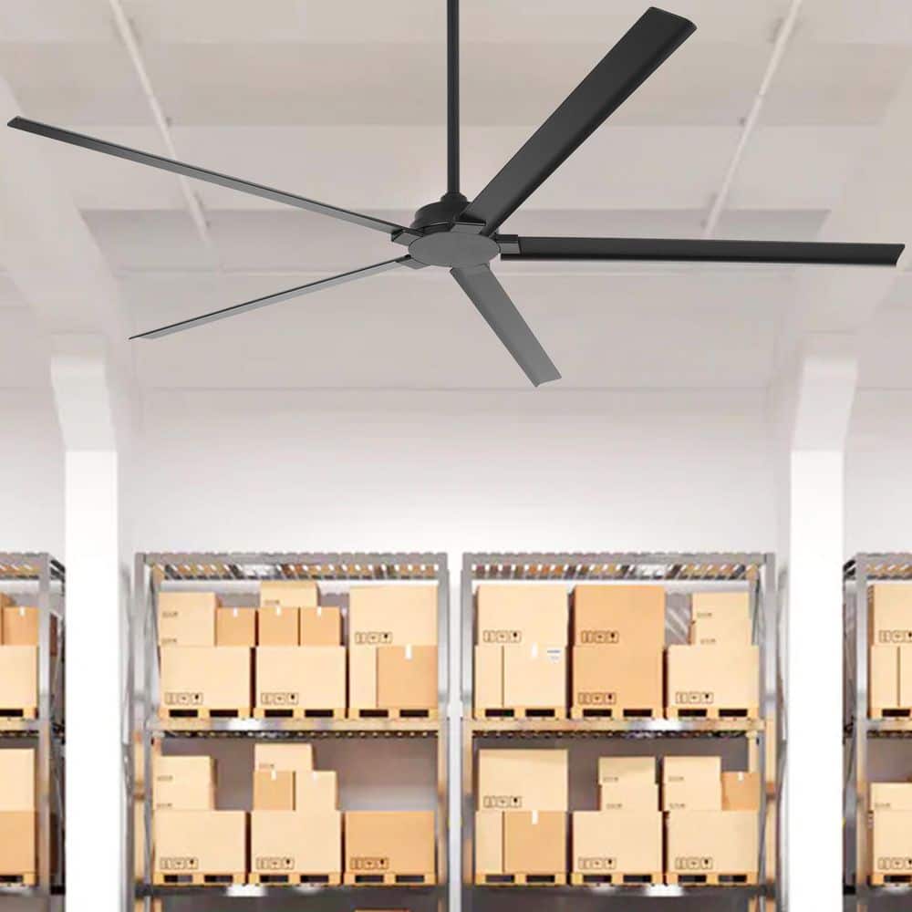 72 in. Indoor/Outdoor Industrial Matte Black Aluminum Standard Ceiling Fan with Remote Control Included price history on PriceWatchPro