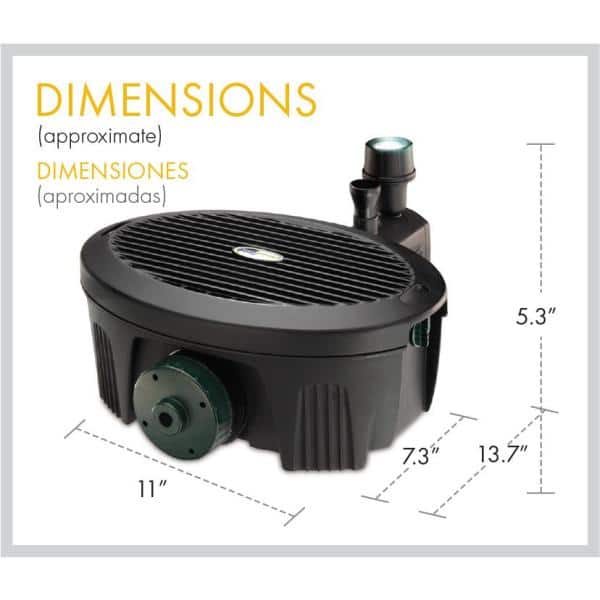 Pennington Aqua Garden 192-GPH Black Electric Submersible Pond Pump Kit
