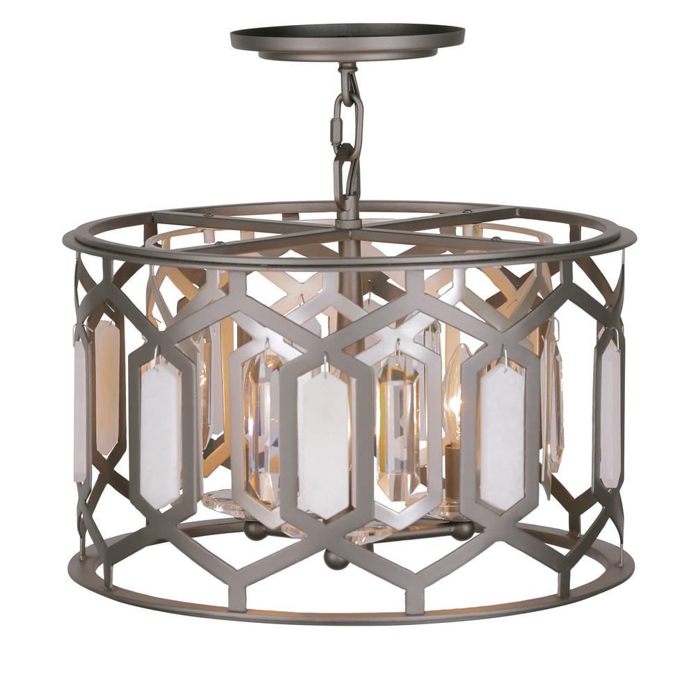 Minka Lavery Hexly 60-Watt 3-Light Bronze and Sultry Silver Candle