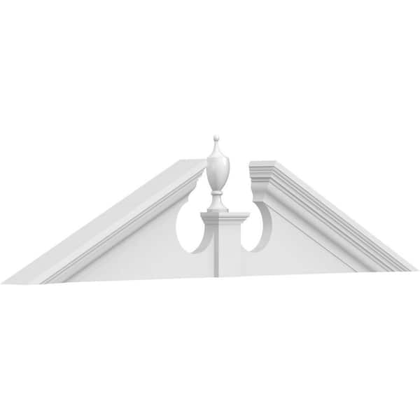 Ekena Millwork 2-3/4 in. x 44 in. x 11 in. (Pitch 6/12) Acorn Architectural Grade PVC Pediment Moulding