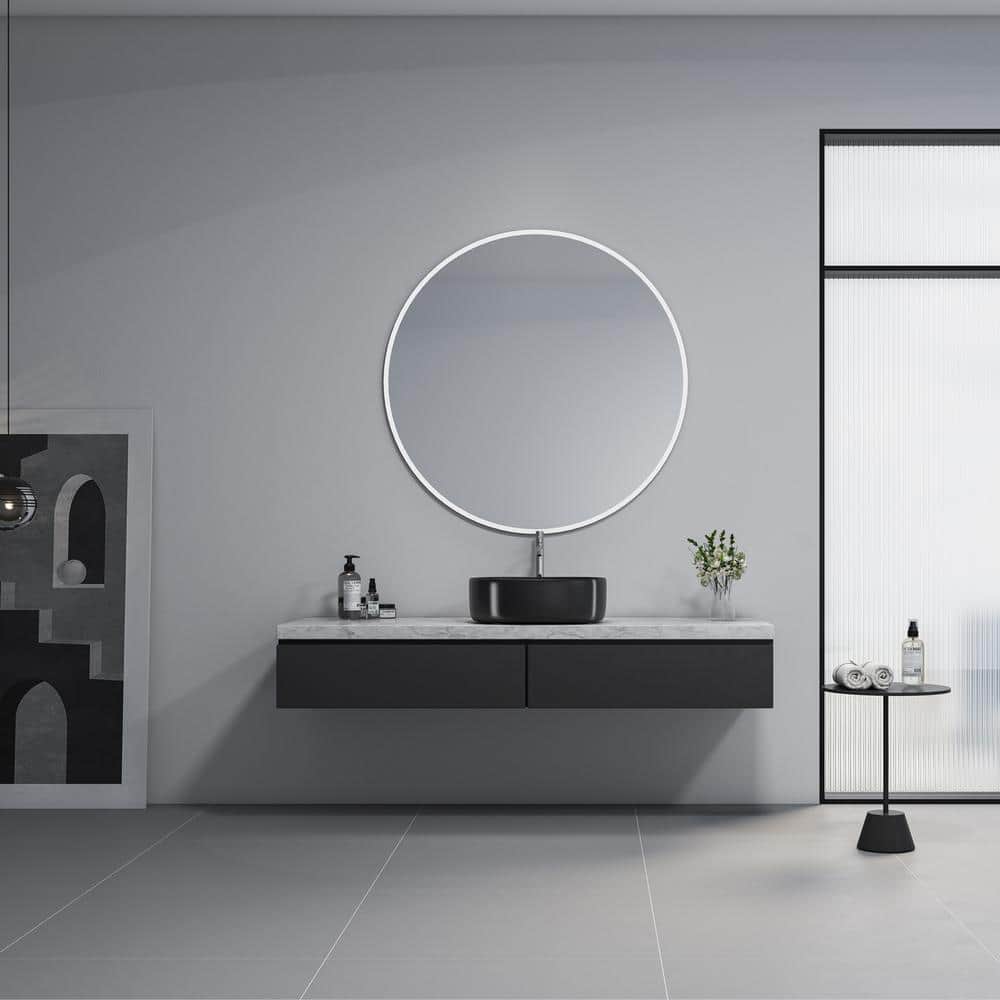 Altair 16.7'' Black Ceramic Square Undermount Bathroom Sink