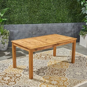 Nestor Natural Brown Rectangular Wood Expandable Outdoor Dining Table