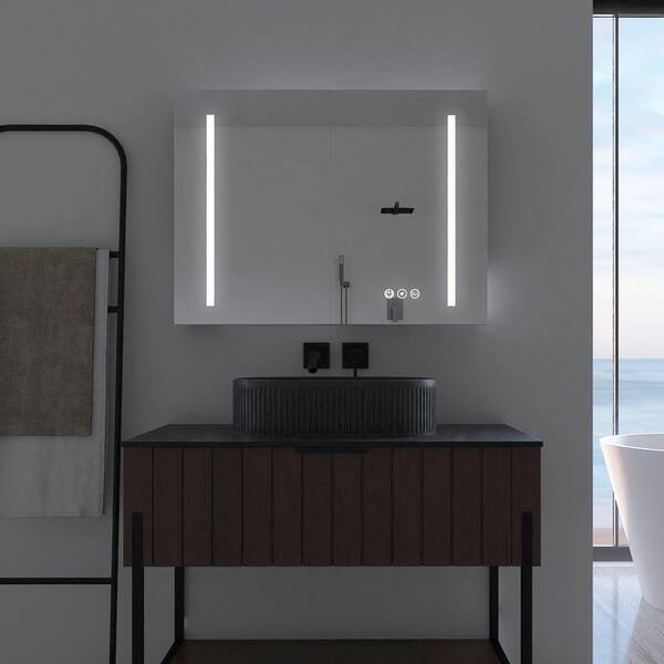 JimsMaison 32 in. W x 24 in. H Rectangular Aluminum Recessed/Surface Mount Medicine Cabinet with Mirror