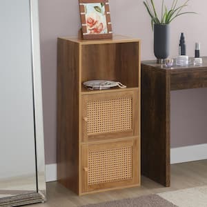 Xtra Storage Brown Autumn Haze/Beige Barley BoHo Weave 2-Door Cabinet with Shelf