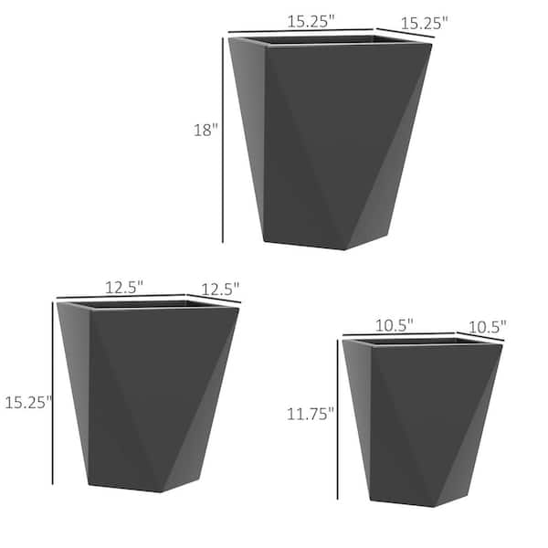 Out sunny 15.25 in. x 15.25 in. x 18 in. Indoor Outdoor Gray