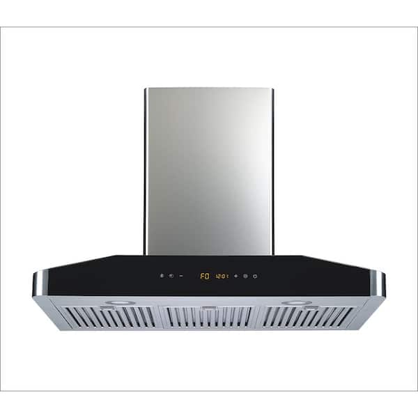 Winflo 36 in. Convertible Wall Mount Range Hood in Stainless Steel with Baffle Filters, 750 CFM and 5 Speed Touch Control