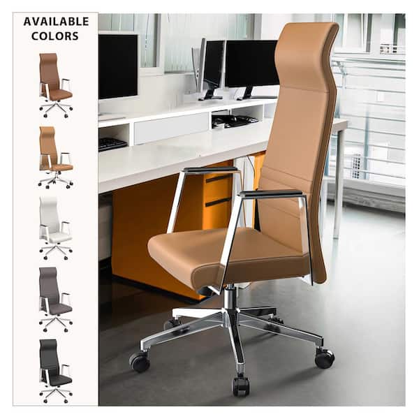 Leisuremod Aleen Mid-Century Modern High-Back Leather Office Leisuremod Aleen Mid-Century Modern High-Back Leather Office