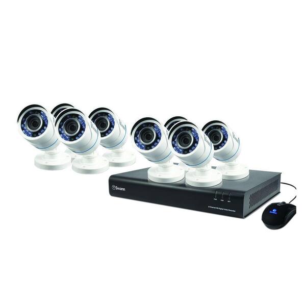 Swann 8-Channel 1280 TVL with 1.9TB Surveillance Systems and Bullet White Cameras