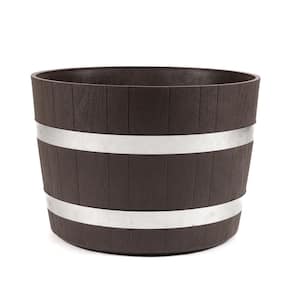 23.6 in. Dia x 17 in. H Brown Round Polyethylene Better Barrel Planter