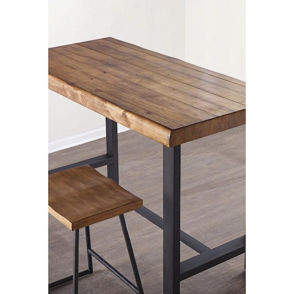 Steve Silver Landon 60 in. Wood Rectangular Counter Height Dining Set with 2-Stools