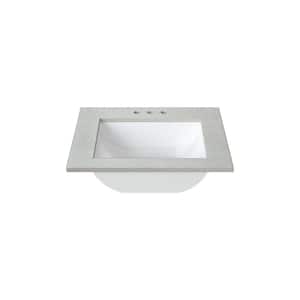 25 in. W x 22 in. D Cultured Marble Rectangular Undermount Single Basin Vanity Top in Silver Stream