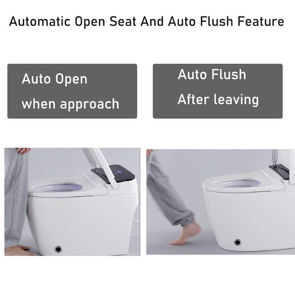 Luxury Smart Toilet with Bidet and Deodorizing Features - 1.28 GPF, White