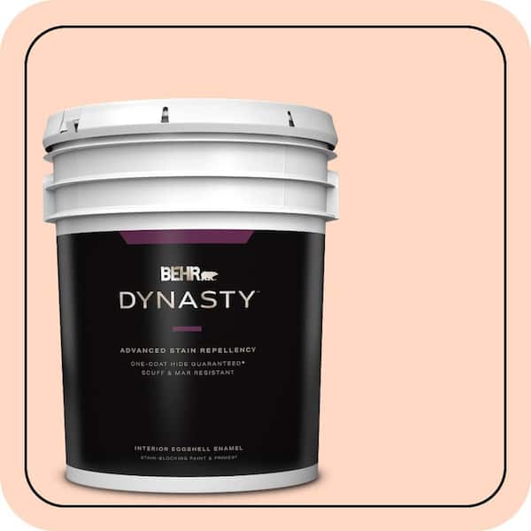 BEHR DYNASTY 5 gal. #230C-2 Shell Coral Eggshell Enamel Interior Stain-Blocking Paint & Primer
