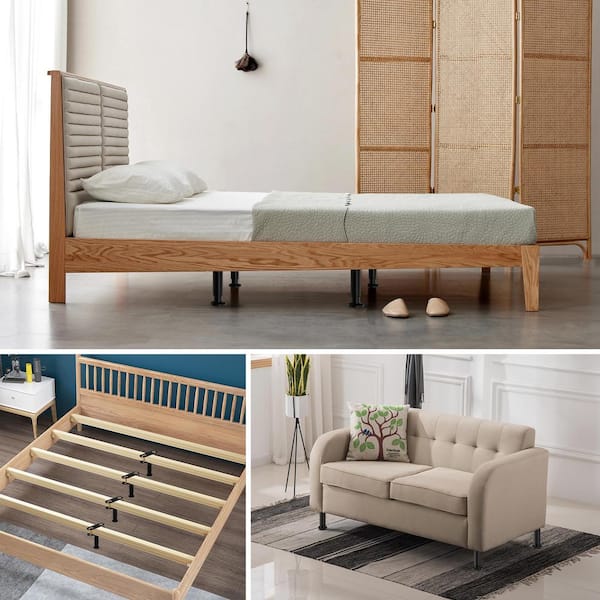 2 Pcs Adjustable Bed Frame Center Support Legs, Heavy Duty Cold Rolled Steel Bed