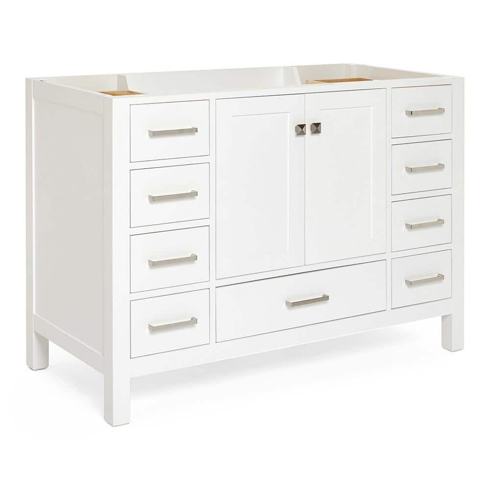 Cambridge 48" White Solid Wood Freestanding Vanity Cabinet