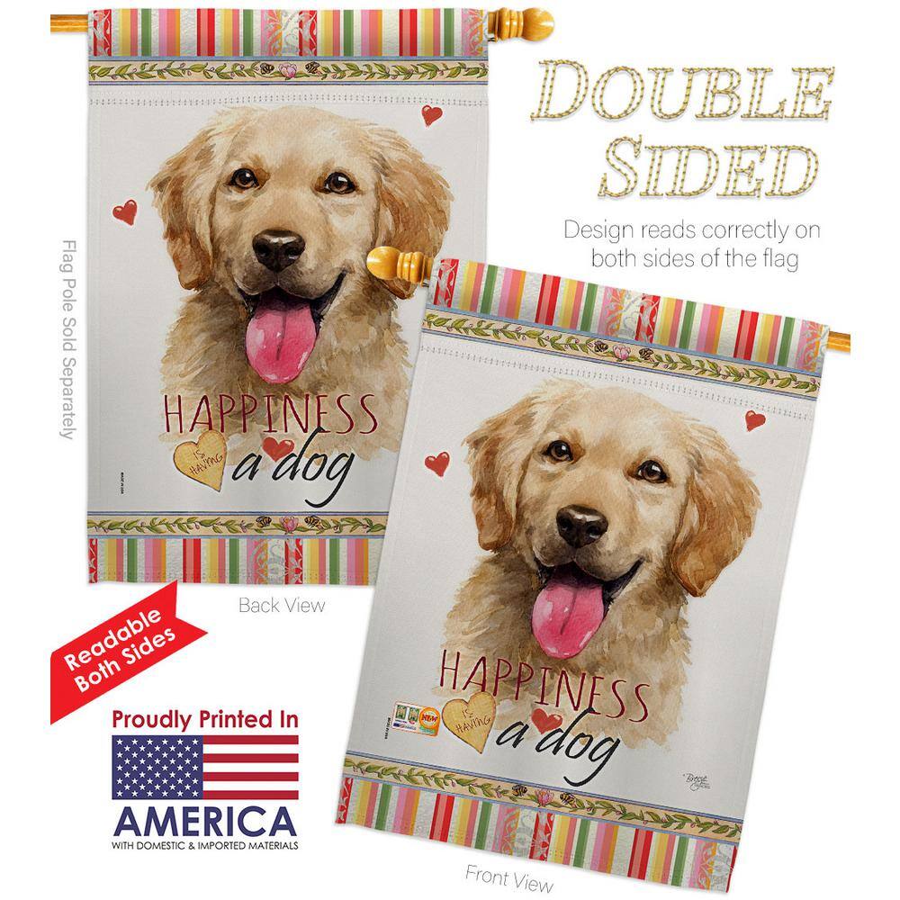 Golden Retriever Happiness Double-Sided Polyester House Flag