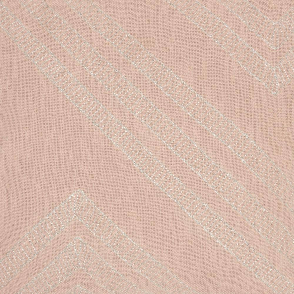 Blush Pink Embroidered Cotton 20" Square Throw Pillow Set