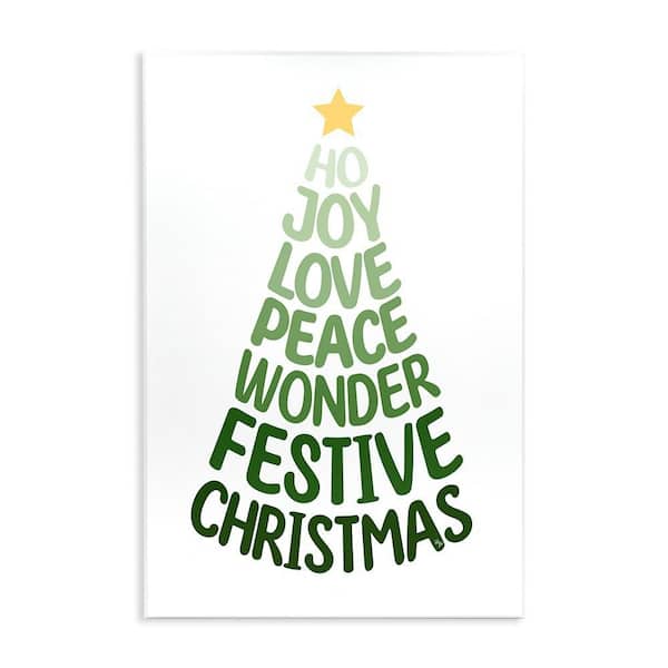 Festive Christmas Words Tree by Martina Pavlova 1-Piece Unframed Graphic Religious Art Print 15 in. x 10 in.