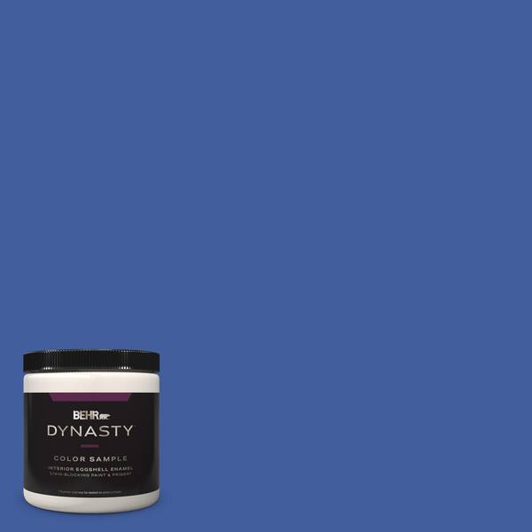 BEHR DYNASTY 8 oz. #BIC-21 Blue Dahlia Eggshell Enamel Stain-Blocking Interior Paint & Primer Sample