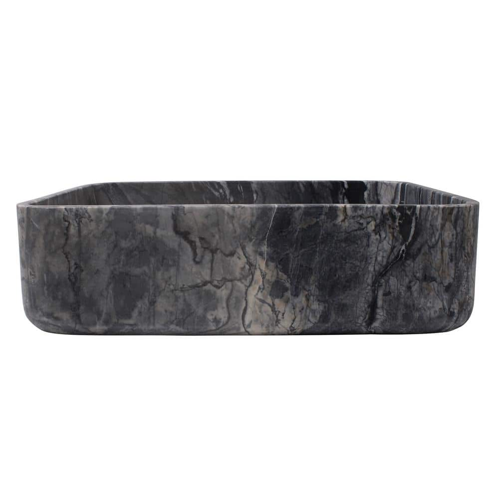 Maxton 18 in. Vessel Sink in Honed Lunar Marble