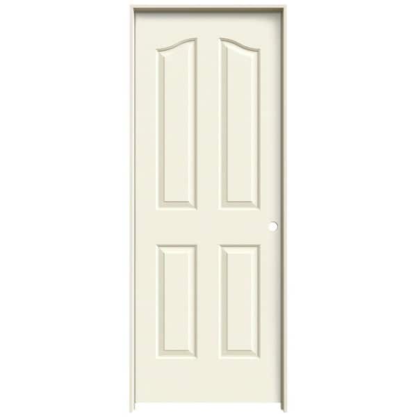 JELD-WEN 28 in. x 80 in. Provincial Vanilla Painted Left-Hand Smooth Molded Composite Single Prehung Interior Door