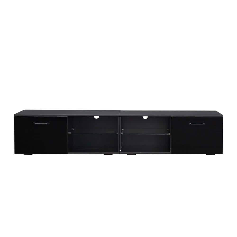 79 in. Modern Black TV Stand with RGB Light Fits TV's up to 80 in. with
