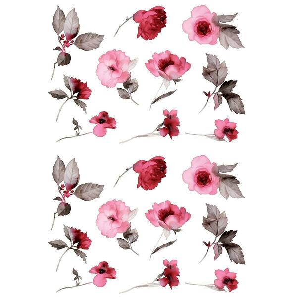 Home Decor Line Infinity Flower Pink Wall Decal