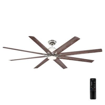 Kensgrove 72 in. Integrated LED Indoor/Outdoor Polished Nickel Ceiling Fan with Light and Remote Control