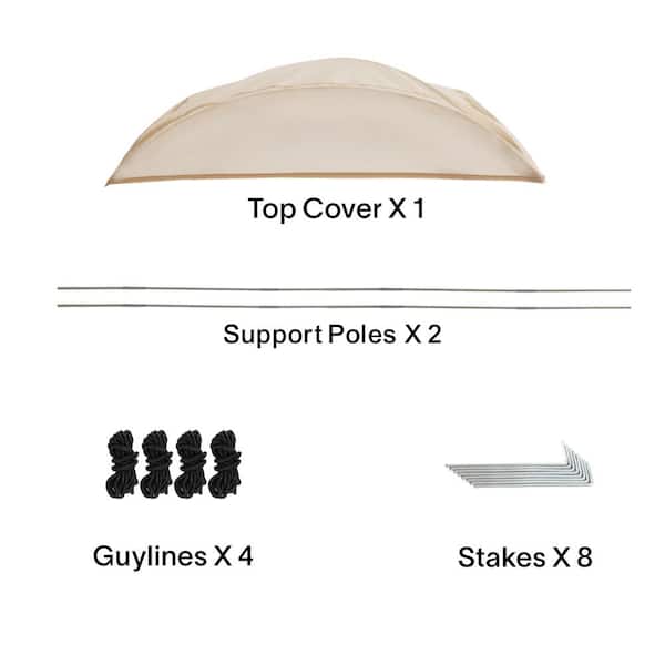 EighteenTek 40 in. x 40 in. x 62 in. Beige Instant Pop Up